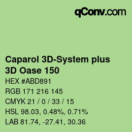 Farbcode: Caparol 3D-System plus - 3D Oase 150 | qconv.com