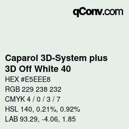 カラーコード: Caparol 3D-System plus - 3D Off White 40 | qconv.com