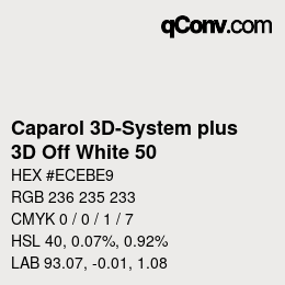 カラーコード: Caparol 3D-System plus - 3D Off White 50 | qconv.com