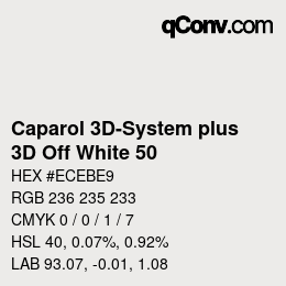 カラーコード: Caparol 3D-System plus - 3D Off White 50 | qconv.com