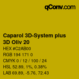 Code couleur: Caparol 3D-System plus - 3D Oliv 20 | qconv.com