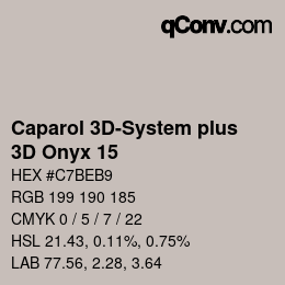 Code couleur: Caparol 3D-System plus - 3D Onyx 15 | qconv.com