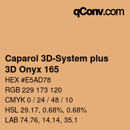 颜色代码: Caparol 3D-System plus - 3D Onyx 165 | qconv.com