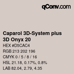 Color code: Caparol 3D-System plus - 3D Onyx 20 | qconv.com