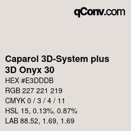 Code couleur: Caparol 3D-System plus - 3D Onyx 30 | qconv.com
