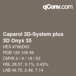 Código de color: Caparol 3D-System plus - 3D Onyx 35 | qconv.com