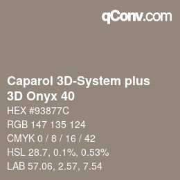 Color code: Caparol 3D-System plus - 3D Onyx 40 | qconv.com