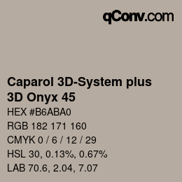 Code couleur: Caparol 3D-System plus - 3D Onyx 45 | qconv.com