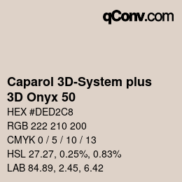 Color code: Caparol 3D-System plus - 3D Onyx 50 | qconv.com