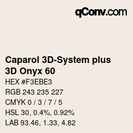 颜色代码: Caparol 3D-System plus - 3D Onyx 60 | qconv.com