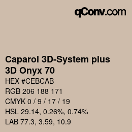 Código de color: Caparol 3D-System plus - 3D Onyx 70 | qconv.com