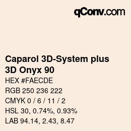 颜色代码: Caparol 3D-System plus - 3D Onyx 90 | qconv.com