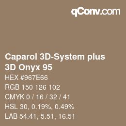 カラーコード: Caparol 3D-System plus - 3D Onyx 95 | qconv.com