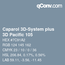 Code couleur: Caparol 3D-System plus - 3D Pacific 105 | qconv.com