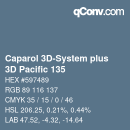 Code couleur: Caparol 3D-System plus - 3D Pacific 135 | qconv.com