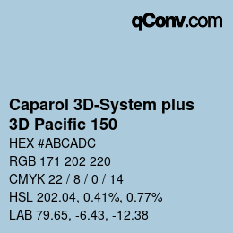 Color code: Caparol 3D-System plus - 3D Pacific 150 | qconv.com