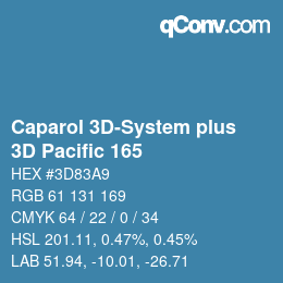Code couleur: Caparol 3D-System plus - 3D Pacific 165 | qconv.com