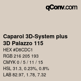 Color code: Caparol 3D-System plus - 3D Palazzo 115 | qconv.com