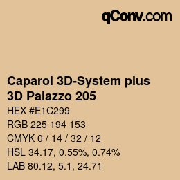 Code couleur: Caparol 3D-System plus - 3D Palazzo 205 | qconv.com