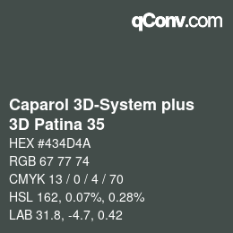 Color code: Caparol 3D-System plus - 3D Patina 35 | qconv.com