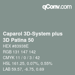 カラーコード: Caparol 3D-System plus - 3D Patina 50 | qconv.com