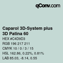 カラーコード: Caparol 3D-System plus - 3D Patina 60 | qconv.com