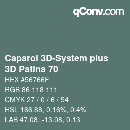 Color code: Caparol 3D-System plus - 3D Patina 70 | qconv.com