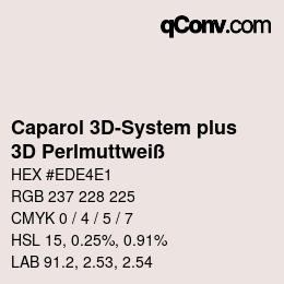 颜色代码: Caparol 3D-System plus - 3D Perlmuttweiß | qconv.com