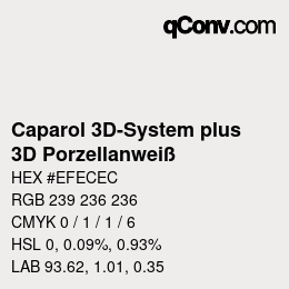 Code couleur: Caparol 3D-System plus - 3D Porzellanweiß | qconv.com