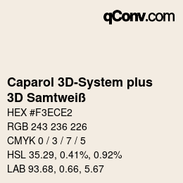 Código de color: Caparol 3D-System plus - 3D Samtweiß | qconv.com