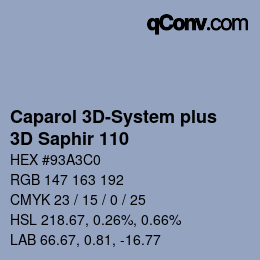 Código de color: Caparol 3D-System plus - 3D Saphir 110 | qconv.com