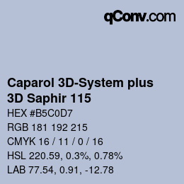 Código de color: Caparol 3D-System plus - 3D Saphir 115 | qconv.com