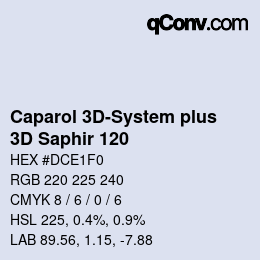 Code couleur: Caparol 3D-System plus - 3D Saphir 120 | qconv.com