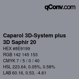 Código de color: Caparol 3D-System plus - 3D Saphir 20 | qconv.com