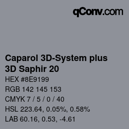 Code couleur: Caparol 3D-System plus - 3D Saphir 20 | qconv.com