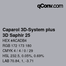 Código de color: Caparol 3D-System plus - 3D Saphir 25 | qconv.com