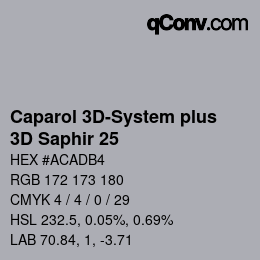 Code couleur: Caparol 3D-System plus - 3D Saphir 25 | qconv.com