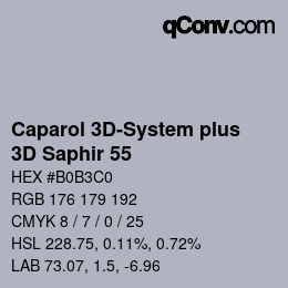 Code couleur: Caparol 3D-System plus - 3D Saphir 55 | qconv.com