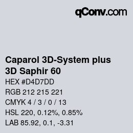 Color code: Caparol 3D-System plus - 3D Saphir 60 | qconv.com