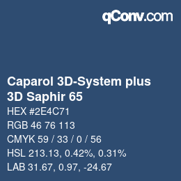 Code couleur: Caparol 3D-System plus - 3D Saphir 65 | qconv.com