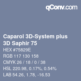 Color code: Caparol 3D-System plus - 3D Saphir 75 | qconv.com