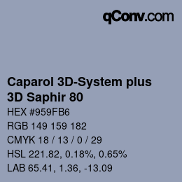 Color code: Caparol 3D-System plus - 3D Saphir 80 | qconv.com