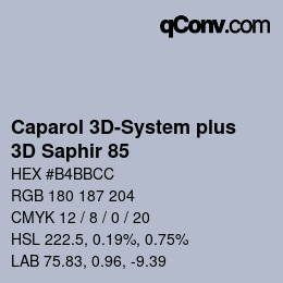 Code couleur: Caparol 3D-System plus - 3D Saphir 85 | qconv.com