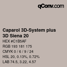 Color code: Caparol 3D-System plus - 3D Siena 20 | qconv.com