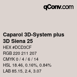 Color code: Caparol 3D-System plus - 3D Siena 25 | qconv.com