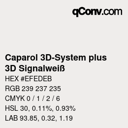 Code couleur: Caparol 3D-System plus - 3D Signalweiß | qconv.com