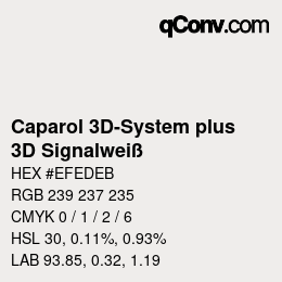 Code couleur: Caparol 3D-System plus - 3D Signalweiß | qconv.com