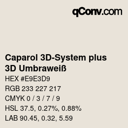 Code couleur: Caparol 3D-System plus - 3D Umbraweiß | qconv.com