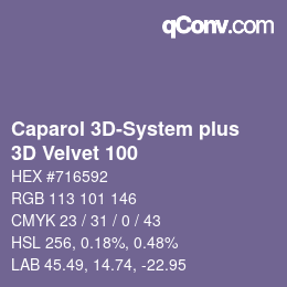 カラーコード: Caparol 3D-System plus - 3D Velvet 100 | qconv.com