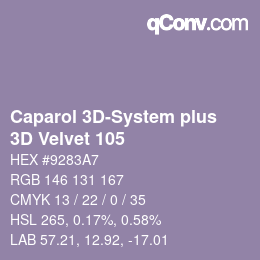 Color code: Caparol 3D-System plus - 3D Velvet 105 | qconv.com